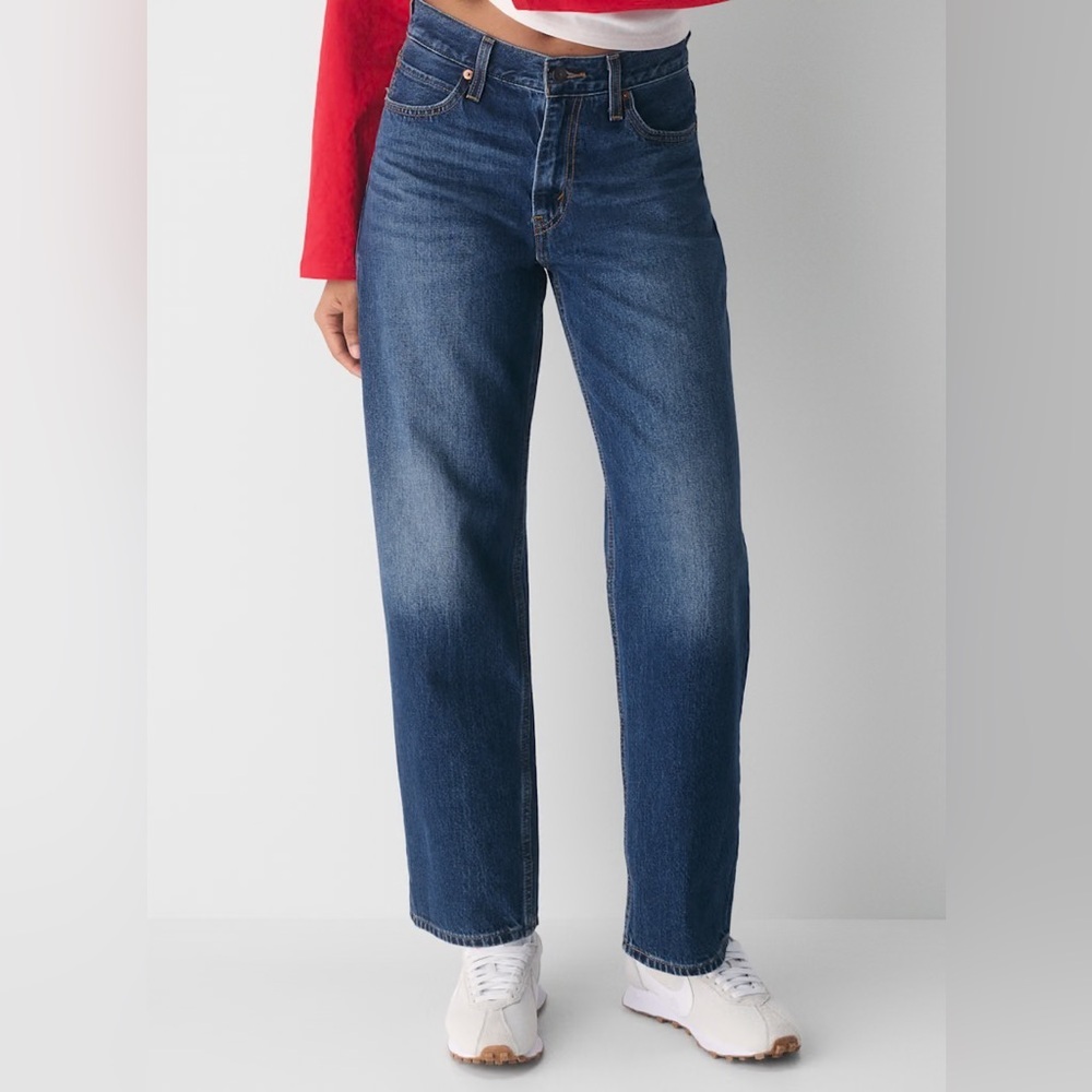 Levi's Dad Jean she’s nice dark wash Classic Blue Straight Leg Women's Jeans